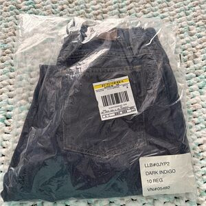 LLBean 2010  Denim Straight Leg Zip Dark Indigo Blue 10 Original Fit Traditional